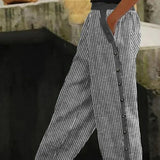 Women's 3D Digital Printing Exquisite Linen Casual Trousers