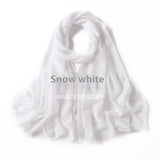 Pure Color Pearl Chiffon Scarf Headcloth Veil Chiffon Scarf