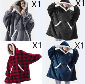 Men And Women Can Wear Zipper Flannel Lazy Blanket