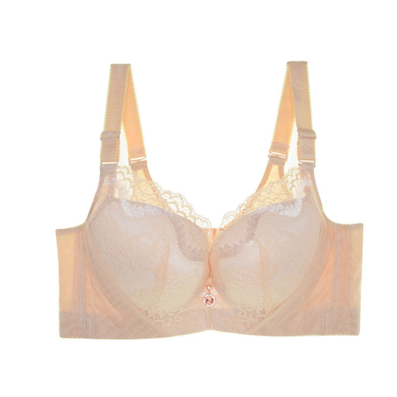 Women's Graceful And Fashionable With Steel Ring Lace Bra