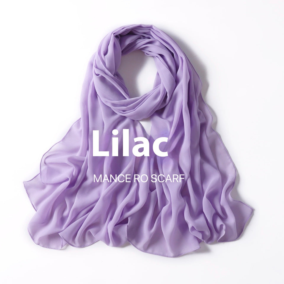 Pure Color Pearl Chiffon Scarf Headcloth Veil Chiffon Scarf