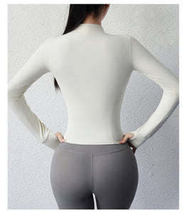 Women's Yoga Clothes Brushed Slim Fit Sports Long-sleeved Jacket