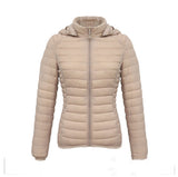 Autumn And Winter Zipper Short Hooded Detachable Solid Color Stand Collar Lightweight Cotton-padded Jacket