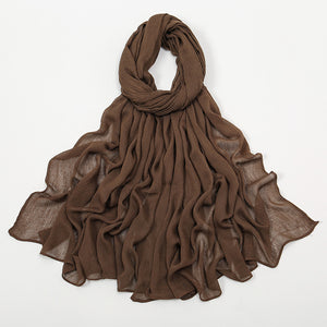 Curling Rayon Wrinkle Scarf Women's Simple Toe Cap