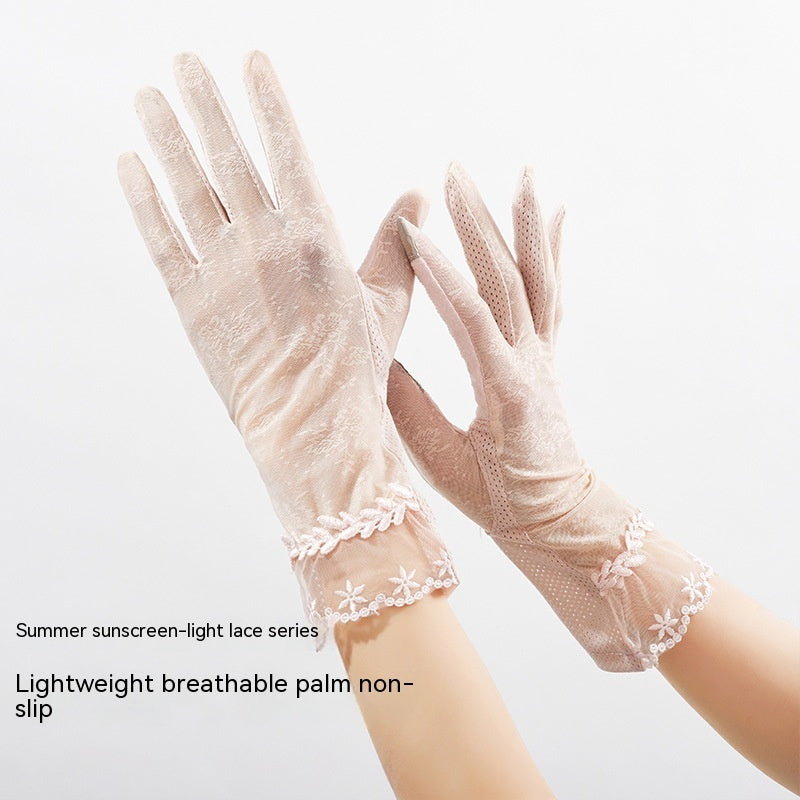 Lightweight Breathable Lace Sun Protection Gloves