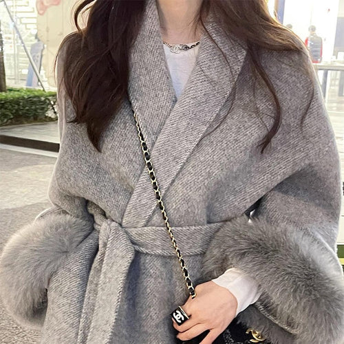 Fox Fur Double-sided Cashmere Coat