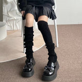 Solid Color Knitted Socks Stockings