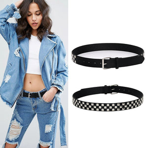 Shiny Pyramid Fashion Rivet Belt For Men&Women's Studded Punk Rock With Pin Buckle