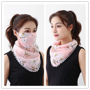 Summer Thin Hanging Ear Multifunctional Gauze Scarf