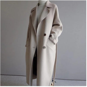 Over-the-knee All-match Mid-length Wool Coat