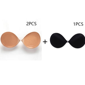 Breathable Seamless Push Up Strapless Invisible One Piece Silicone Bra