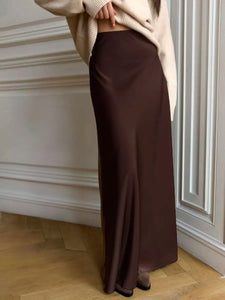 Fishtail Skirt Satin Satin Long