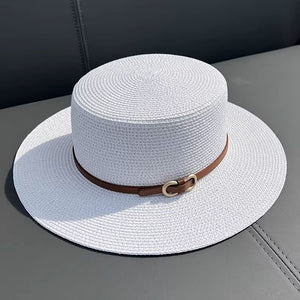 Flat Straw Hat Women's Summer Seaside UV Protection