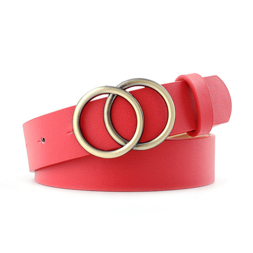 European And American Cross-border Round Buckle Belt Women Casual