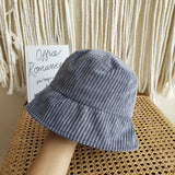 Women's Japanese Pure Color Warm Keeping Corduroy Fisherman Hat