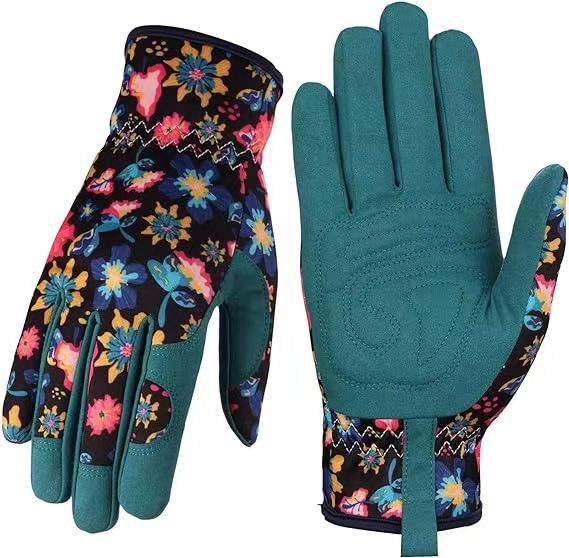 Microfiber Printing Gloves Flower Garden Planting Plucking