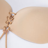 Women's Fashion Drawstring Gathering Invisible Bra Traceless Silicone Underwear