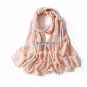 Pure Color Pearl Chiffon Scarf Headcloth Veil Chiffon Scarf