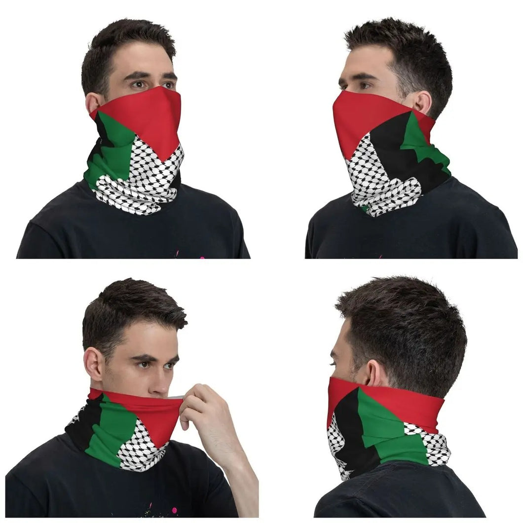 Sun Protection Cycling Palestinian Flag Headscarf