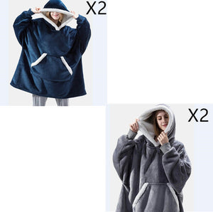 Men And Women Can Wear Zipper Flannel Lazy Blanket