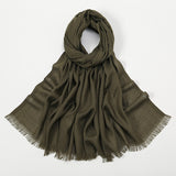 Flat Slub Cotton Solid Color Scarf Breathable Monochrome