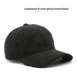 Baseball Cap Fashion Retro Solid Color Lamb Wool Curved Brim