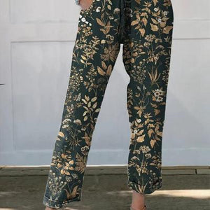 European And American Fashion Casual Flower Pattern Floral Print Casual Jumpsuit