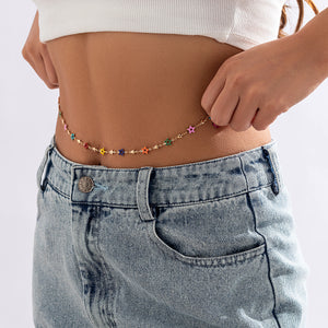 Sweet Cool Geometric Star Metal Waist Decorations Simple Body Chains Love Chain Sexy