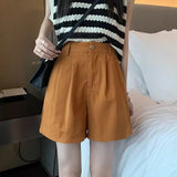 Corduroy Casual Shorts Women's High Waist Loose