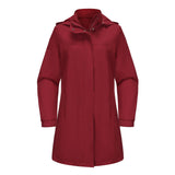 Removable Cap Waterproof Windbreaker Women's Solid Color