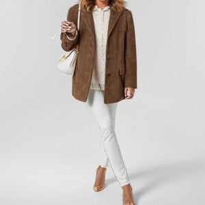 Women's Retro Brown Loose Long Sleeve Jacket