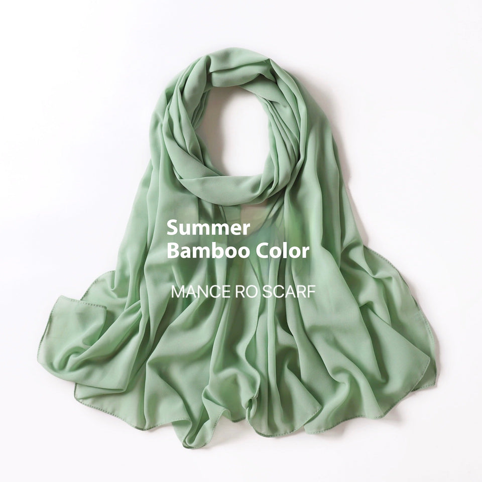 Pure Color Pearl Chiffon Scarf Headcloth Veil Chiffon Scarf