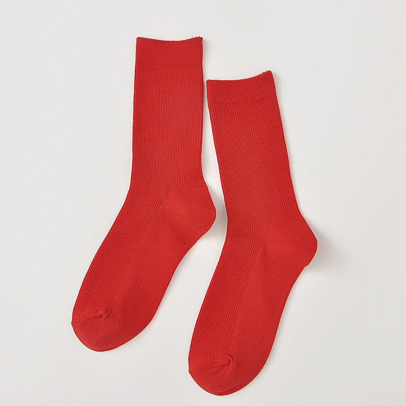 Summer Candy Color Solid Color Mid-calf Length Socks