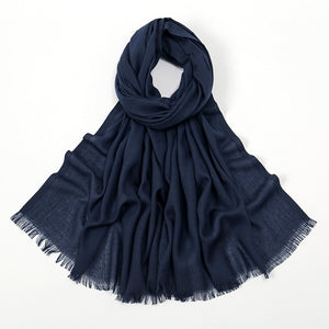 Flat Slub Cotton Solid Color Scarf Breathable Monochrome