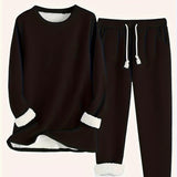 Solid Color Casual And Comfortable Thermal Quilted Homewear Suits