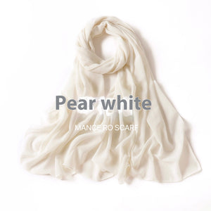 Pure Color Pearl Chiffon Scarf Headcloth Veil Chiffon Scarf