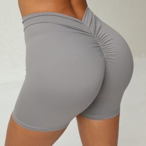 Back Waist Deep V-shaped Wrinkle Tight Yoga Shorts