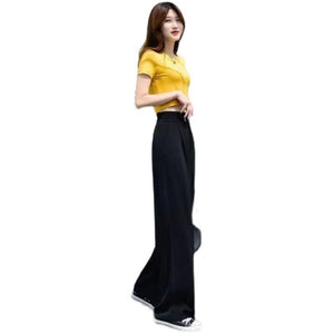 Chiffon Straight-leg Pants Loose Flattering Mopping Pants Fashion