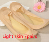 3D Arch Foot Massage Health Care Women Summer Socks Ice Silk Socks Shallow Mouth Silica Gel Invisible Slippers Feet Care