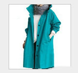 Korean Version Of The Thin Windbreaker Fat Mm mid-Length 200 kg Loose Coat