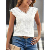 Sleeveless Lace Collar With Lace Short Sleeves