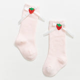 Girls' Stockings Korean Style Ins Bow Baby Princess Socks Long Tube Baby Calf Socks Spring And Autumn Children's Cotton Socks