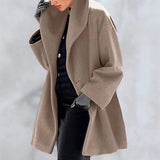 Women's Trendy Clothes Multi-color Round Neck Loose Sweater Woolen Coat Solid Casual Coat For Autumn And Winter