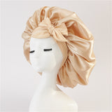 Satin Ribbon Round Bow Elastic Nightcap