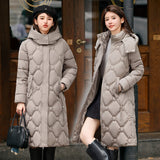 Detachable Hat Cotton-padded Coat Women's Mid-length Winter