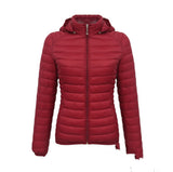 Autumn And Winter Zipper Short Hooded Detachable Solid Color Stand Collar Lightweight Cotton-padded Jacket