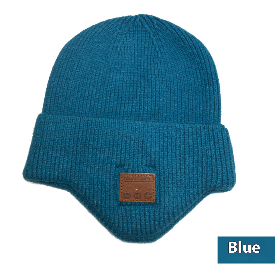 Thickened Blue Tooth Cap Knitted