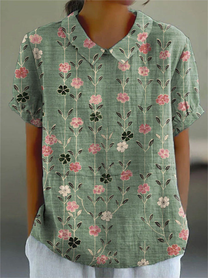 Shirt Women's Short Sleeve Creative Retro Floral