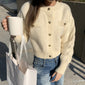 Heart Buckle Cable-knit Sweater Coat For Women Autumn