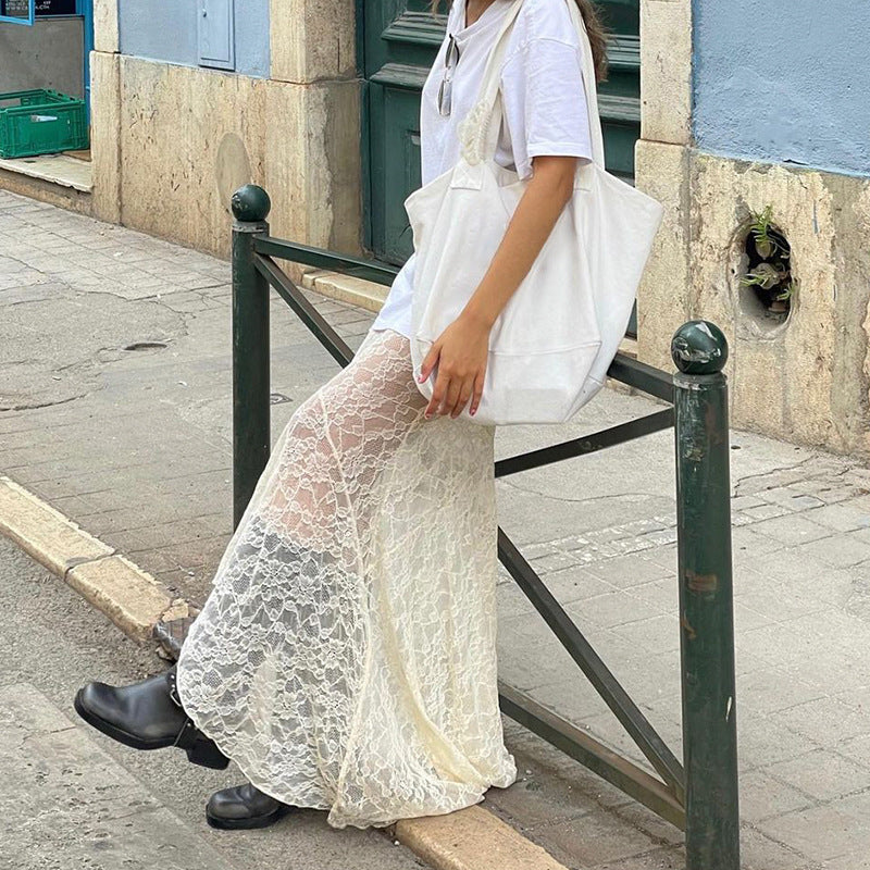 Baroque Style Retro Lace Fishtail Skirt Women